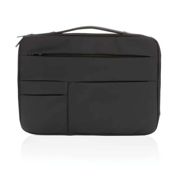  Smooth PU 15.6"laptop sleeve with handle - XD Collection Black