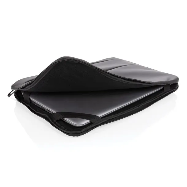  Smooth PU 15.6"laptop sleeve with handle - XD Collection Black