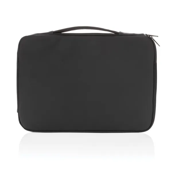  Smooth PU 15.6"laptop sleeve with handle - XD Collection Black