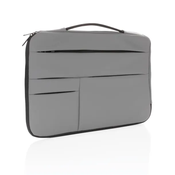  Smooth PU 15.6"laptop sleeve with handle - XD Collection Cool Grey 8 