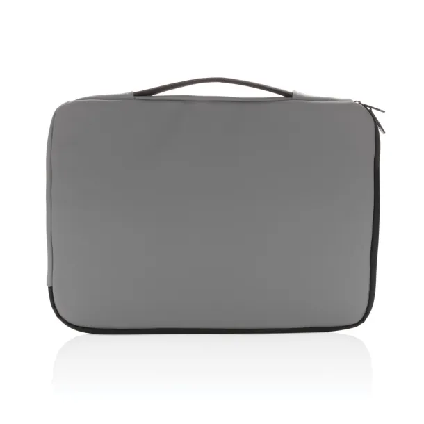  Smooth PU 15.6"laptop sleeve with handle - XD Collection Cool Grey 8 