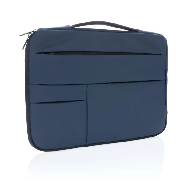  Smooth PU 15.6"laptop sleeve with handle - XD Collection Navy blue 