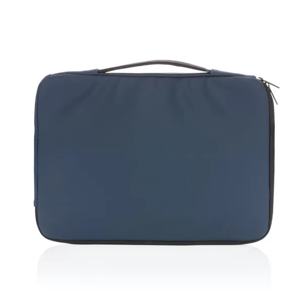  Smooth PU 15.6"laptop sleeve with handle - XD Collection Navy blue 