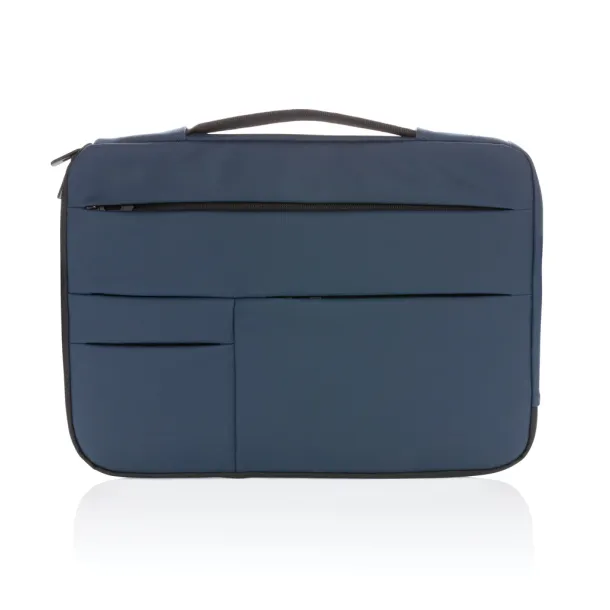  Smooth PU 15.6"laptop sleeve with handle - XD Collection Navy blue 