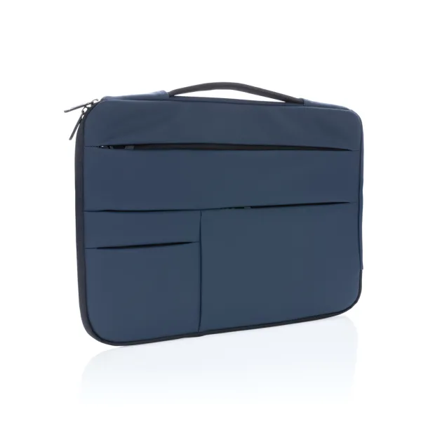  Smooth PU 15.6"laptop sleeve with handle - XD Collection Navy blue 