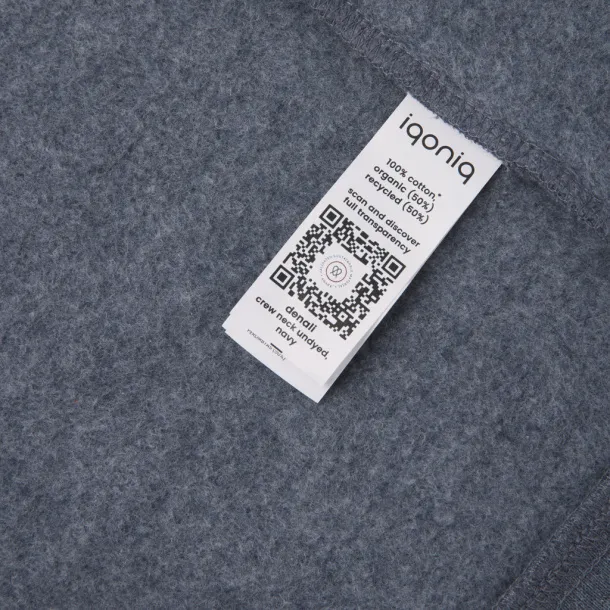  Iqoniq Denali neobojeni pulover od recikiranog pamuka, 340 g/m² - iqoniq heather navy