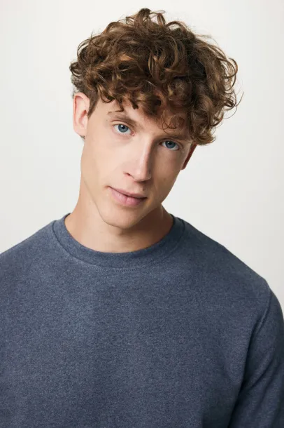  Iqoniq Denali recycled cotton crew neck undyed, natural raw - iqoniq heather navy