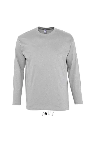  SOL'S MONARCH - MEN'S ROUND COLLAR LONG SLEEVE T-SHIRT - SOL'S Grey Melange