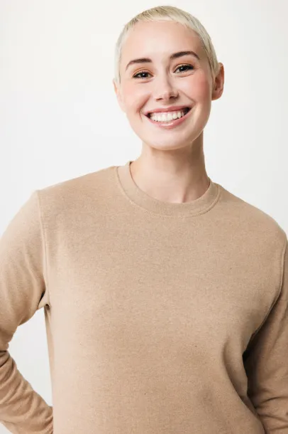  Iqoniq Denali recycled cotton crew neck undyed, natural raw - iqoniq heather brown