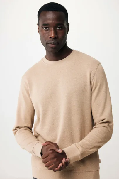  Iqoniq Denali recycled cotton crew neck undyed, natural raw - iqoniq heather brown