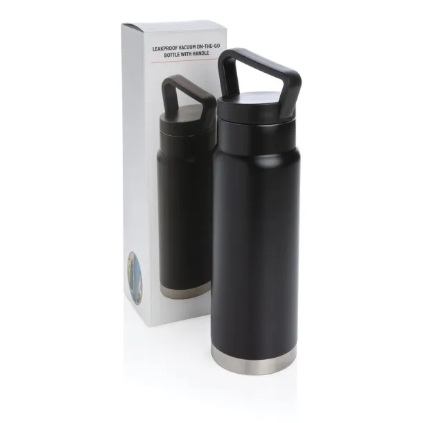  Leakproof vacuum on-the-go bottle with handle - XD Collection Black 