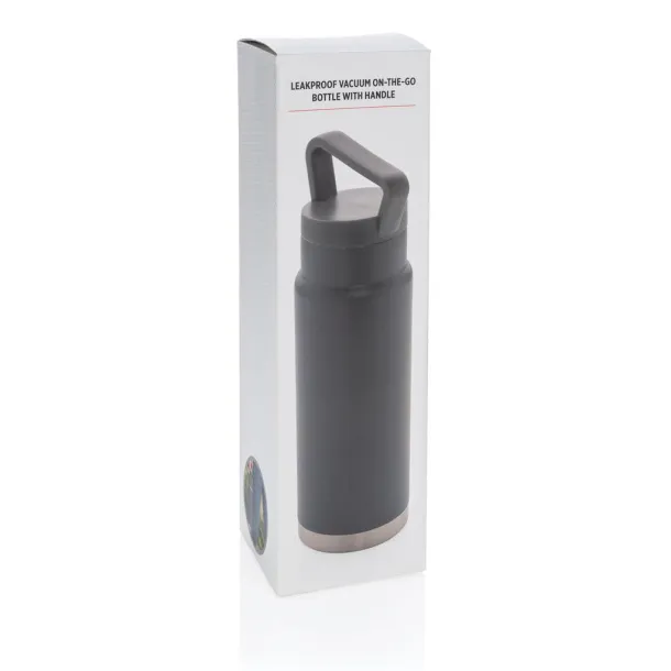  Leakproof vacuum on-the-go bottle with handle - XD Collection Grey 