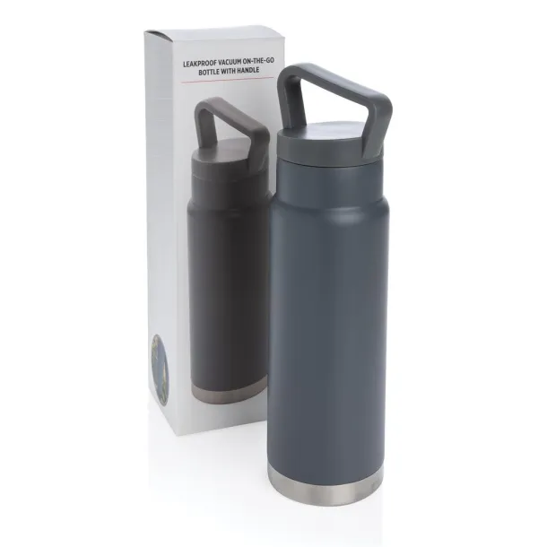  Leakproof vacuum on-the-go bottle with handle - XD Collection Grey 