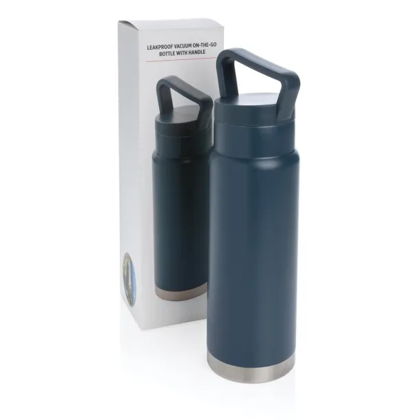  Leakproof vacuum on-the-go bottle with handle - XD Collection Blue 