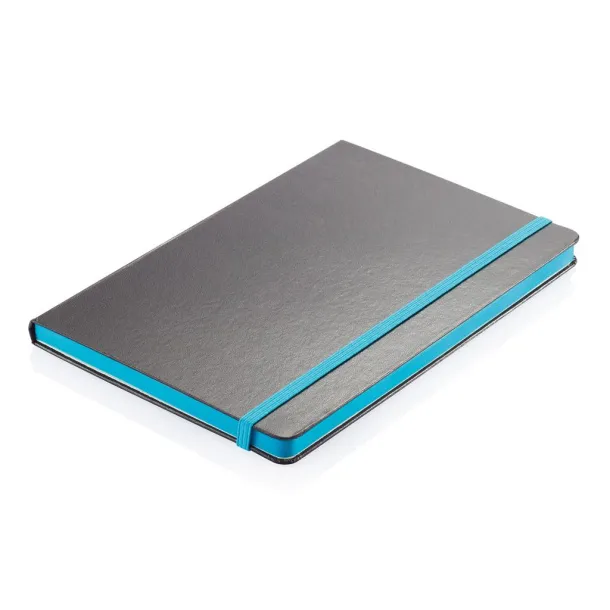  Deluxe hardcover A5 notebook with coloured side - XD Collection Blue Black