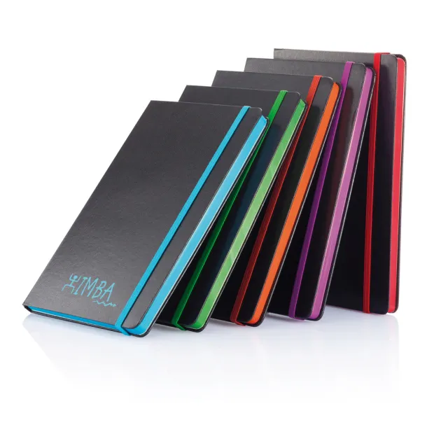  Deluxe hardcover A5 notebook with coloured side - XD Collection Blue Black