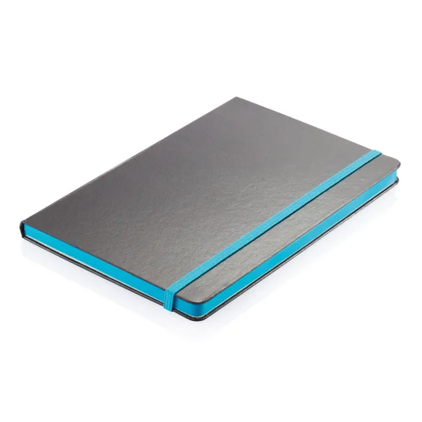  Deluxe hardcover A5 notebook with coloured side - XD Collection Blue Black