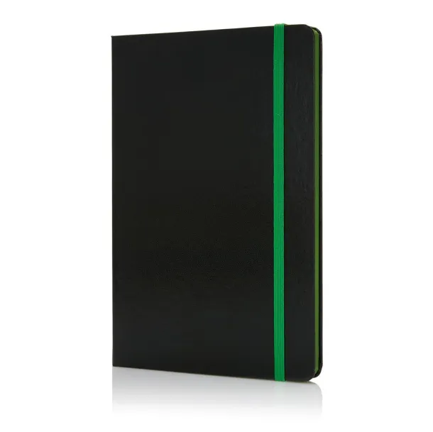  Deluxe hardcover A5 notebook with coloured side - XD Collection Green Black