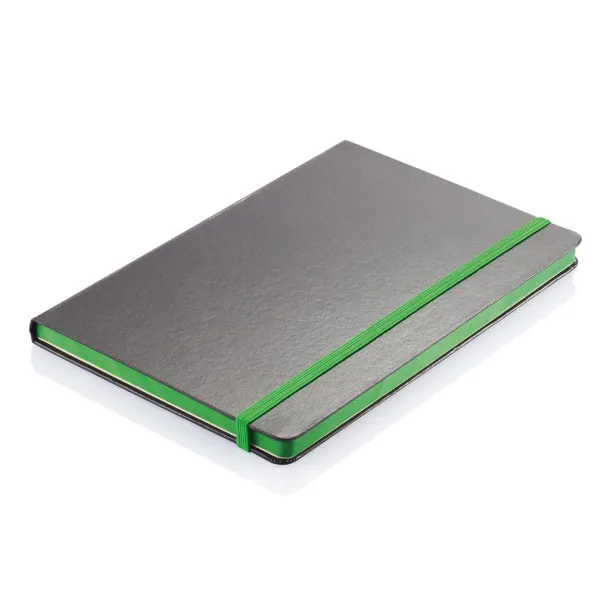  Deluxe hardcover A5 notebook with coloured side - XD Collection Green Black