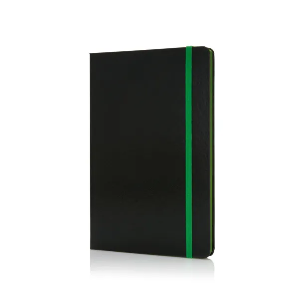  Deluxe hardcover A5 notebook with coloured side - XD Collection Green Black