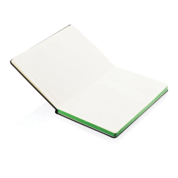  Deluxe hardcover A5 notebook with coloured side - XD Collection Green Black