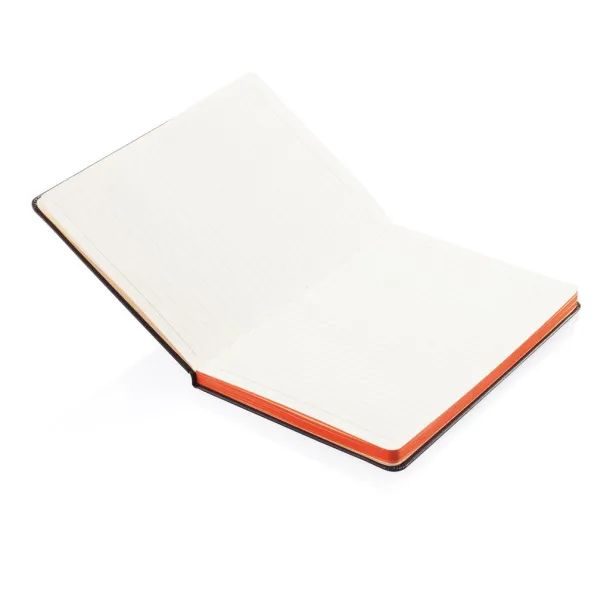  Deluxe hardcover A5 notebook with coloured side - XD Collection Orange Black