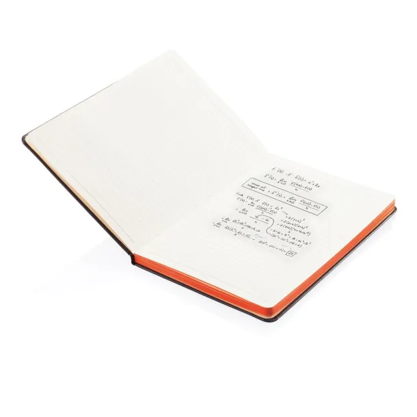  Deluxe hardcover A5 notebook with coloured side - XD Collection Orange Black