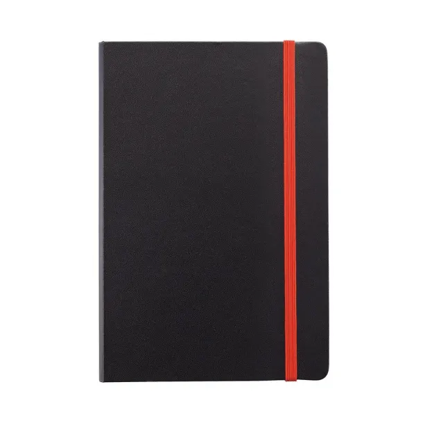  Deluxe hardcover A5 notebook with coloured side - XD Collection Orange Black