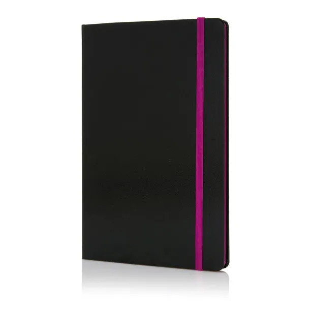  Deluxe hardcover A5 notebook with coloured side - XD Collection Purple Black