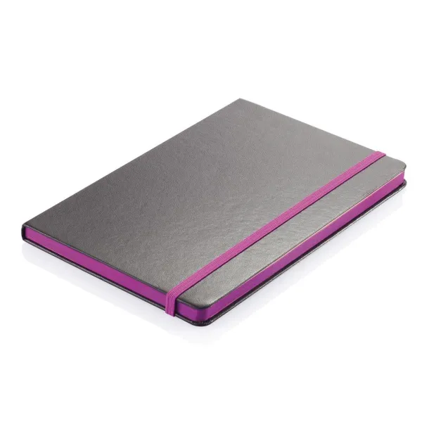  Deluxe hardcover A5 notebook with coloured side - XD Collection Purple Black