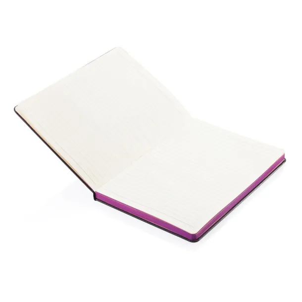  Deluxe hardcover A5 notebook with coloured side - XD Collection Purple Black