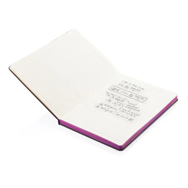  Deluxe hardcover A5 notebook with coloured side - XD Collection Purple Black