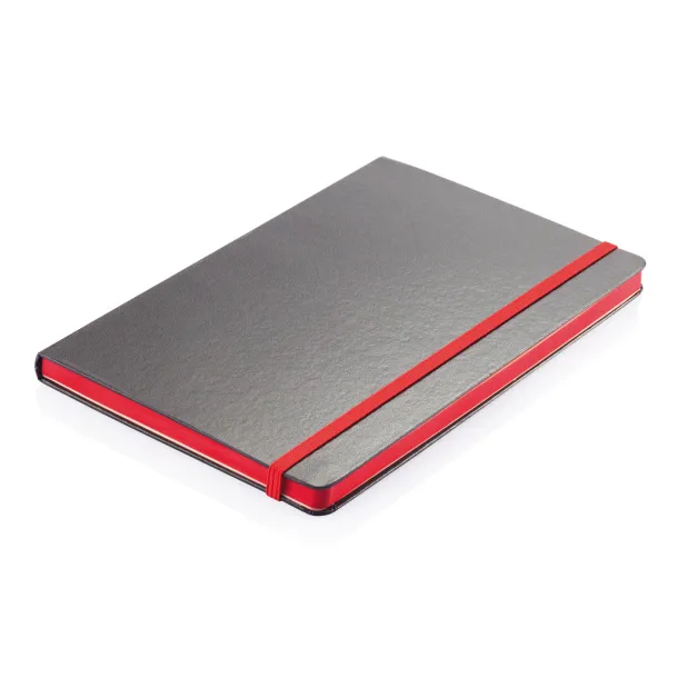  Deluxe hardcover A5 notebook with coloured side - XD Collection Red Black