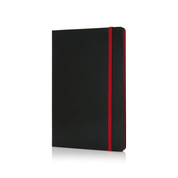  Deluxe hardcover A5 notebook with coloured side - XD Collection Red Black