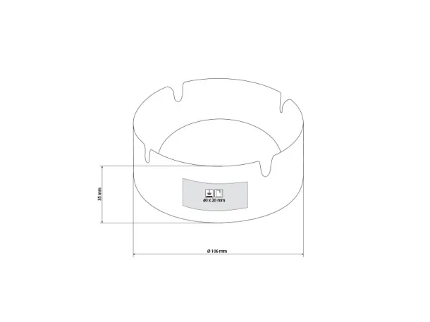 OPAL PROMO glass ashtray White