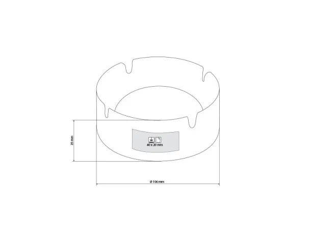 OPAL PROMO glass ashtray White