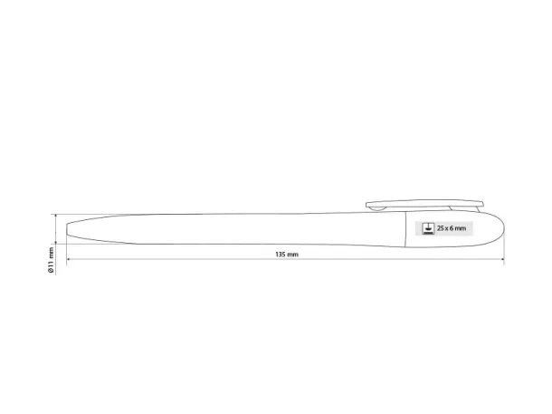 BAY ECO Plastična reciklirana kemijska olovka - MAXEMA Bijela
