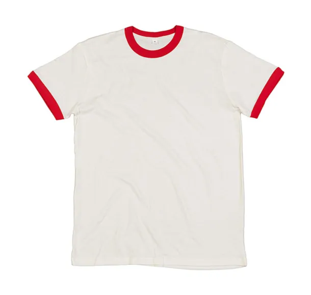  Retro ringer kratka majica - Mantis Washed White Warm Red
