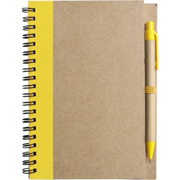  Notebook approx. A5 with ball pen yellow