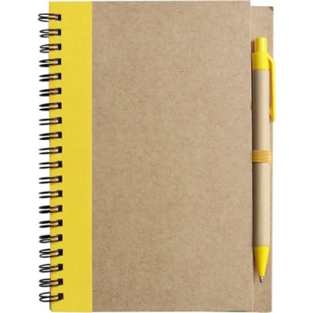  Notebook approx. A5 with ball pen yellow