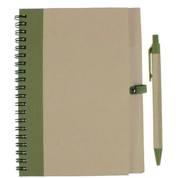  Notebook approx. A5 with ball pen light green