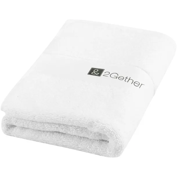 Charlotte 450 g/m² cotton bath towel 50x100 cm - Unbranded White