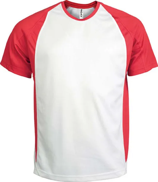  UNISEX TWO-TONE SHORT-SLEEVED T-SHIRT - Proact White Red