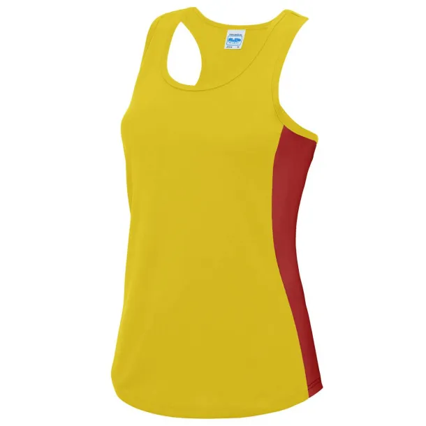  WOMEN'S COOL CONTRAST VEST - Just Cool Sun Yellow Red