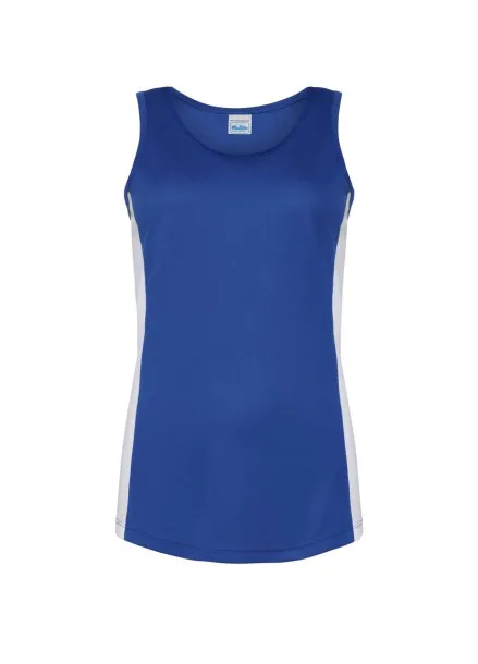  WOMEN'S COOL CONTRAST VEST - Just Cool Royal blue White