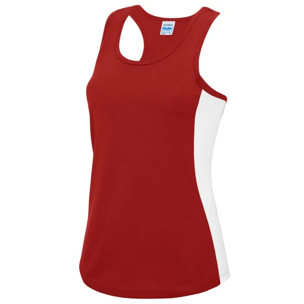  WOMEN'S COOL CONTRAST VEST - Just Cool Red White