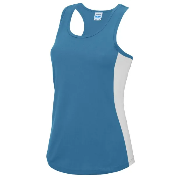  WOMEN'S COOL CONTRAST VEST - Just Cool Sapphire Blue White