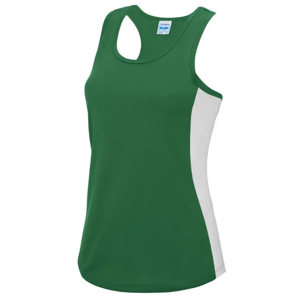  WOMEN'S COOL CONTRAST VEST - Just Cool Kelly Green White