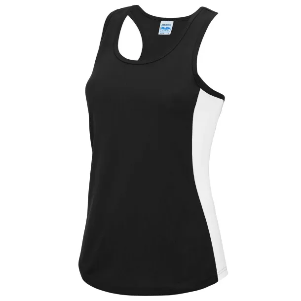  WOMEN'S COOL CONTRAST VEST - Just Cool Jet Black Red