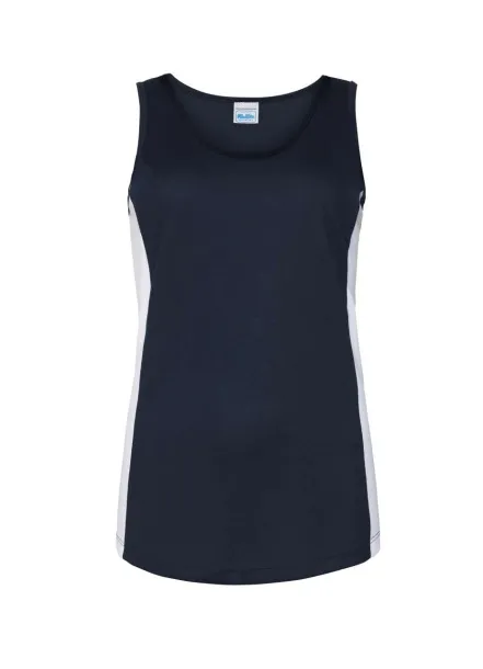  WOMEN'S COOL CONTRAST VEST - Just Cool French Navy White